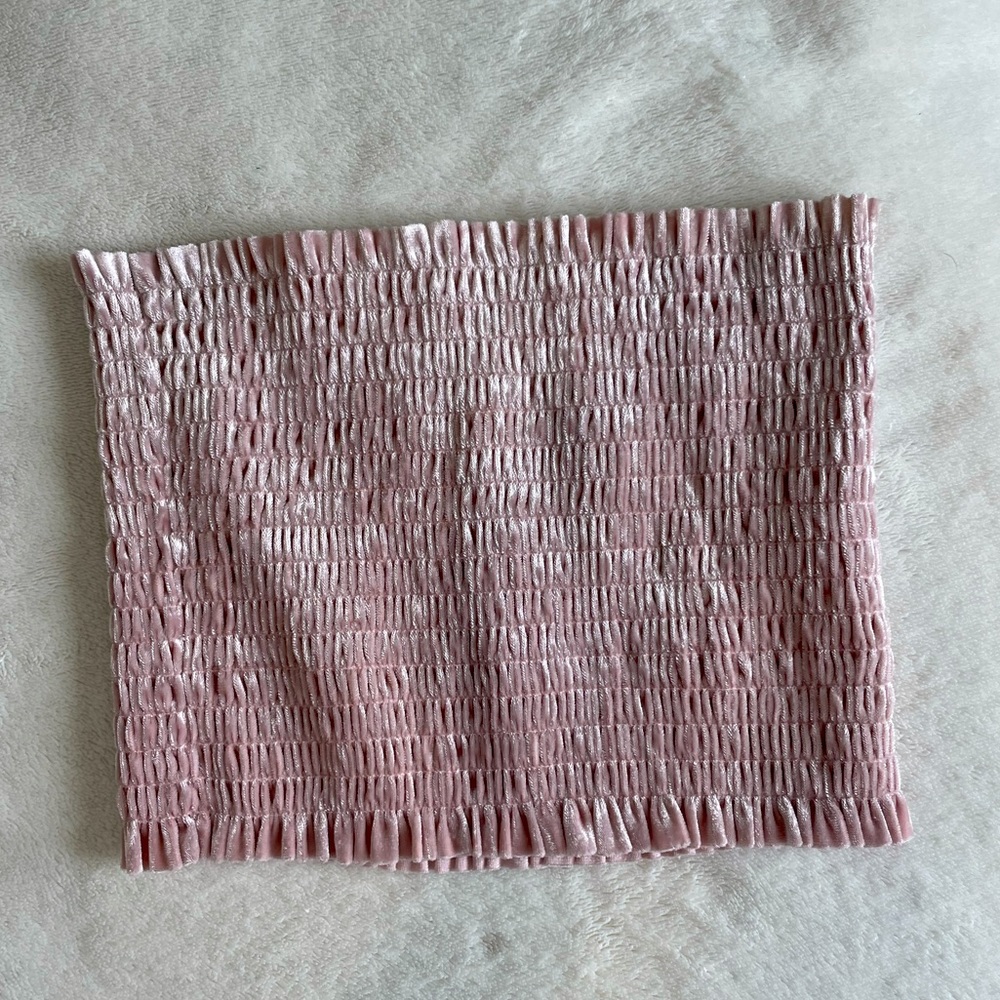 baby pink ruffle tube top